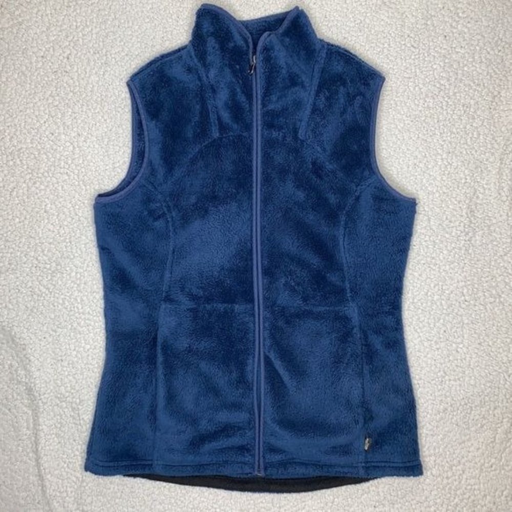 The North Face Fuzzy Blue Fleece Vest: Size Small - Picture 1 of 9